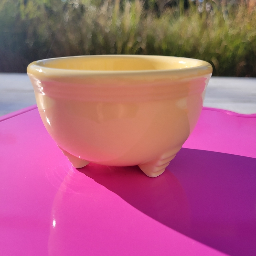 Fiesta Tripod Bowl ~ Yellow ~ Retired Item & Color ~ Fiestaware ~ Candleholder